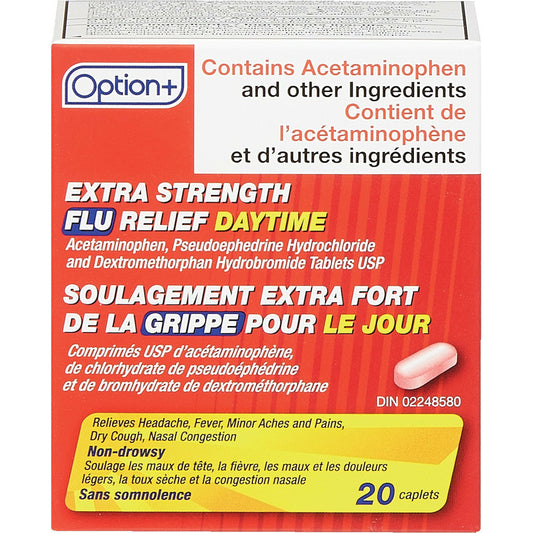 Option+ Extra Strength Flu Relief Daytime 20 Caplets