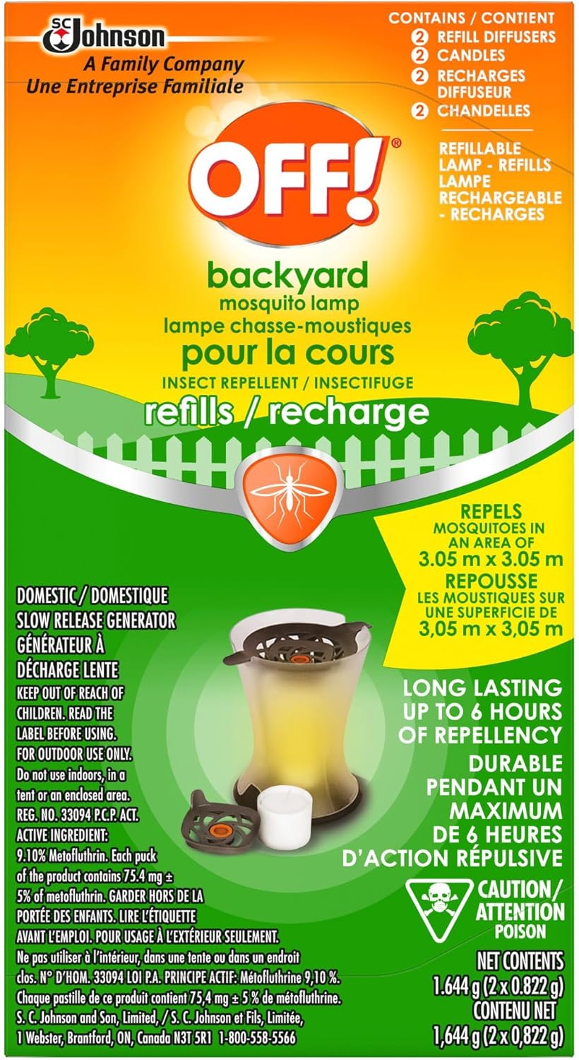 OFF! Backyard Mosquito Repellent Lamp Refills, Ideal for Camping and Outdoors, 2 Diffusers