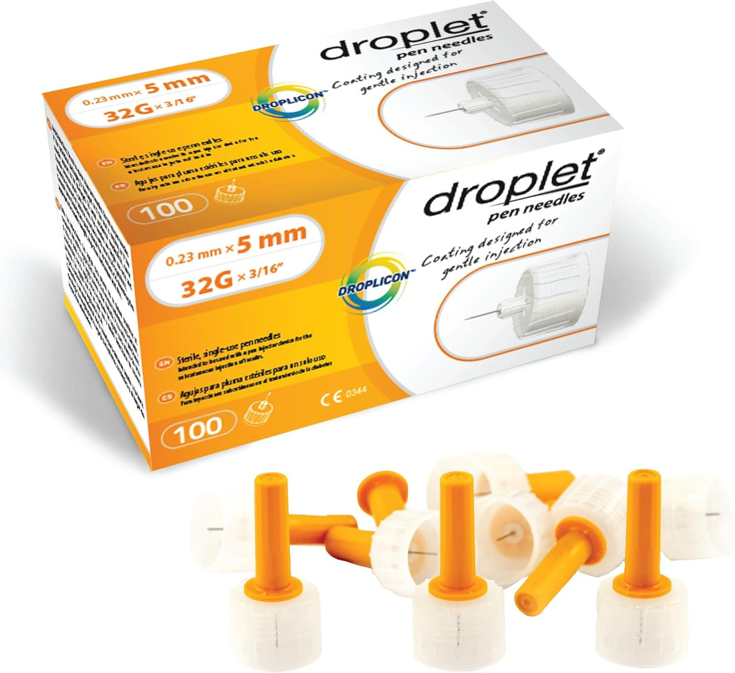 Droplet Pen Needles 32G x 5mm, (100/box)
