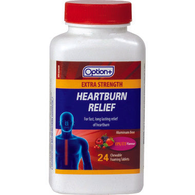 Option+ Extra Strength Heartburn Relief 24 Chewable Tablets