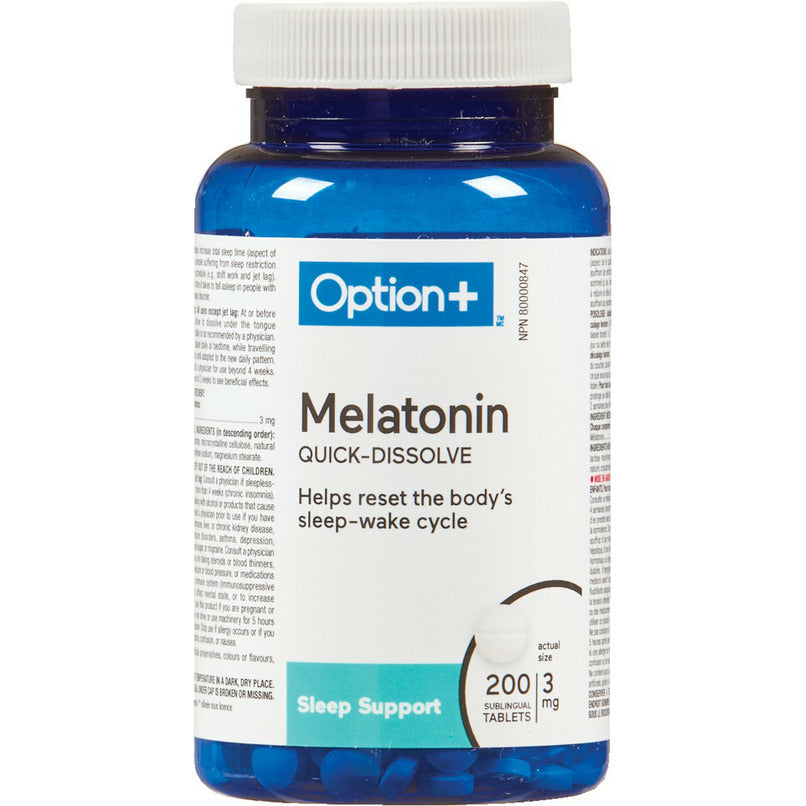 Option+ Melatonin Quick-Dissolve 3mg 200 Tabs