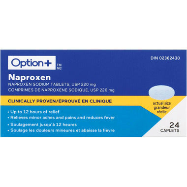 Option+ Naproxen Sodium Tablets USP 220mg 24 Caplets