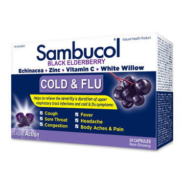 Sambucol Cold & Flu Capsules 24 Caps
