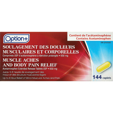 Option+ Muscle Aches and Body Pain Relief 144 Caplets
