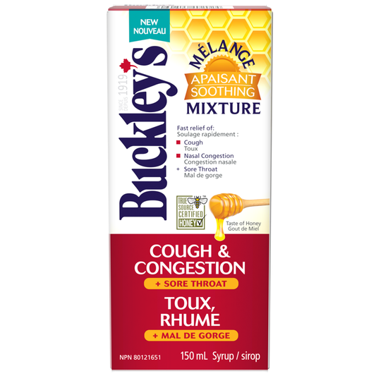 Buckley's Soothing Mixture Cough & Congestion + Sore Throat Syrup Honey 150 ml
