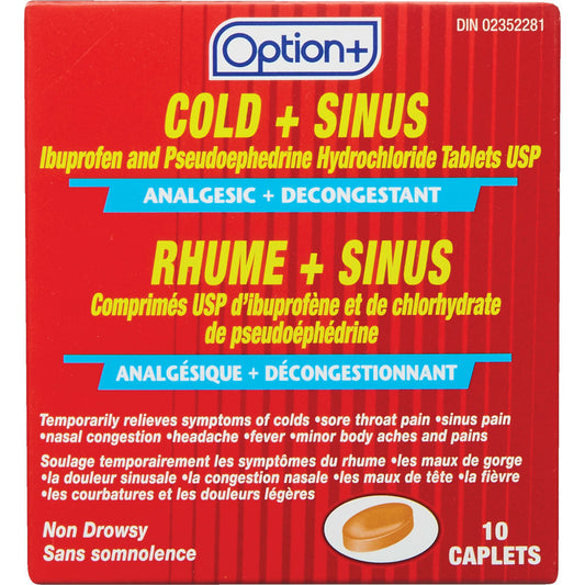 Option+ Cold + Sinus 10 Caplets