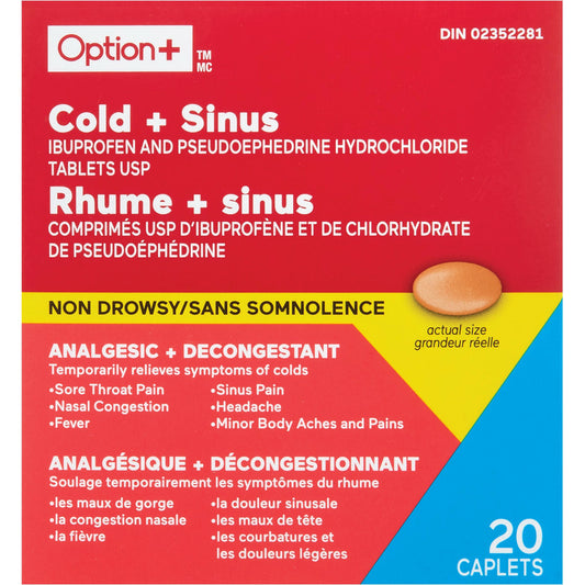 Option+ Cold + Sinus 20 Caplets