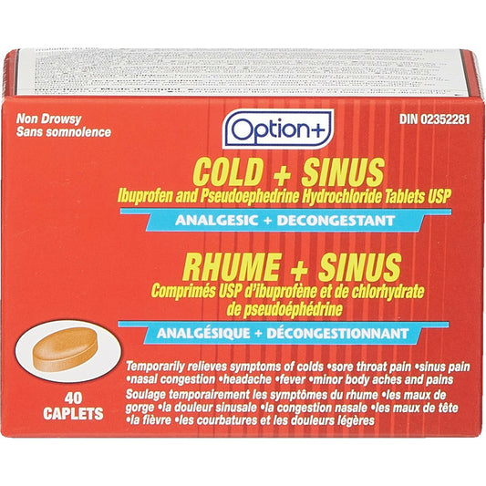 Option+ Cold + Sinus 40 Caplets