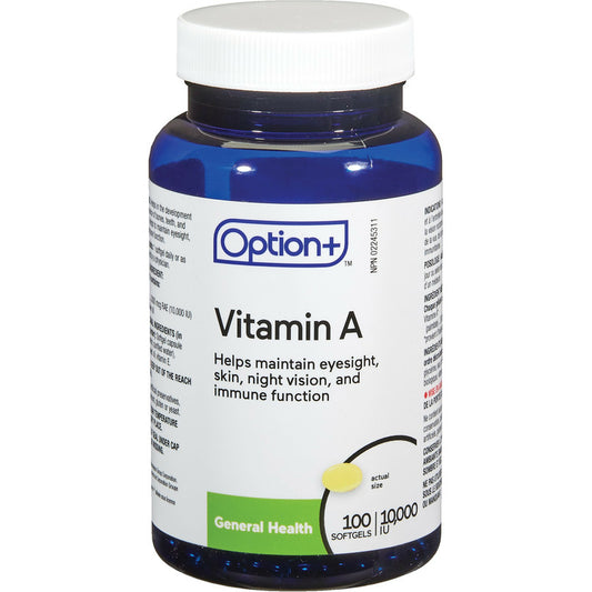 Option+ Vitamin A 10,000IU 100 Softgels