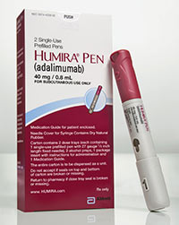 Humira 20mg/0.2 ml, 40 mg/0.8 ml prefilles syringe or autoinjector