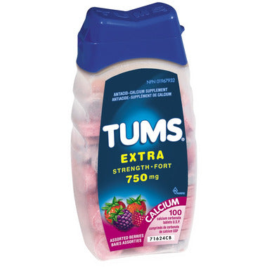 Tums Extra Strength Antacid Calcium Tablets 100 Count