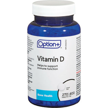 Option+ Vitamin D 400IU 270 Tabs