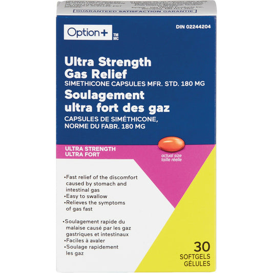 Option+ Ultra Strength Gas Relief 30 Softgels
