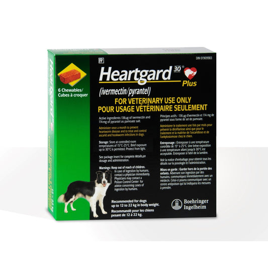 Heartgard Plus Green/Vert 12-22 kg,  6 Chews