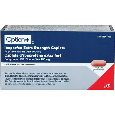Option+ Ibuprofen Extra Strength Caplets 144 Caplets