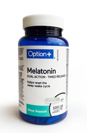 Option+ Melatonin 10 mg Dual Action Timed Release 100 Caplets