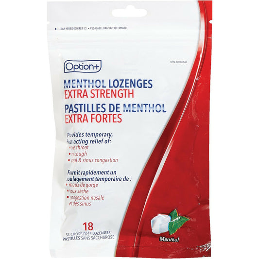 Option+ Menthol Lozenges 18 Count