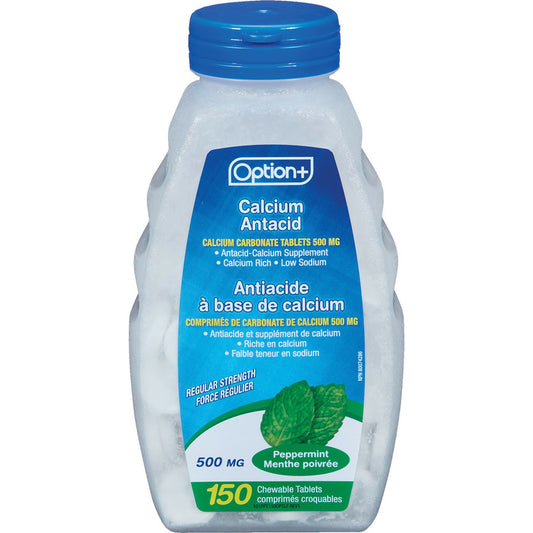 Option+ Calcium Antacid Peppermint 150 Tabs