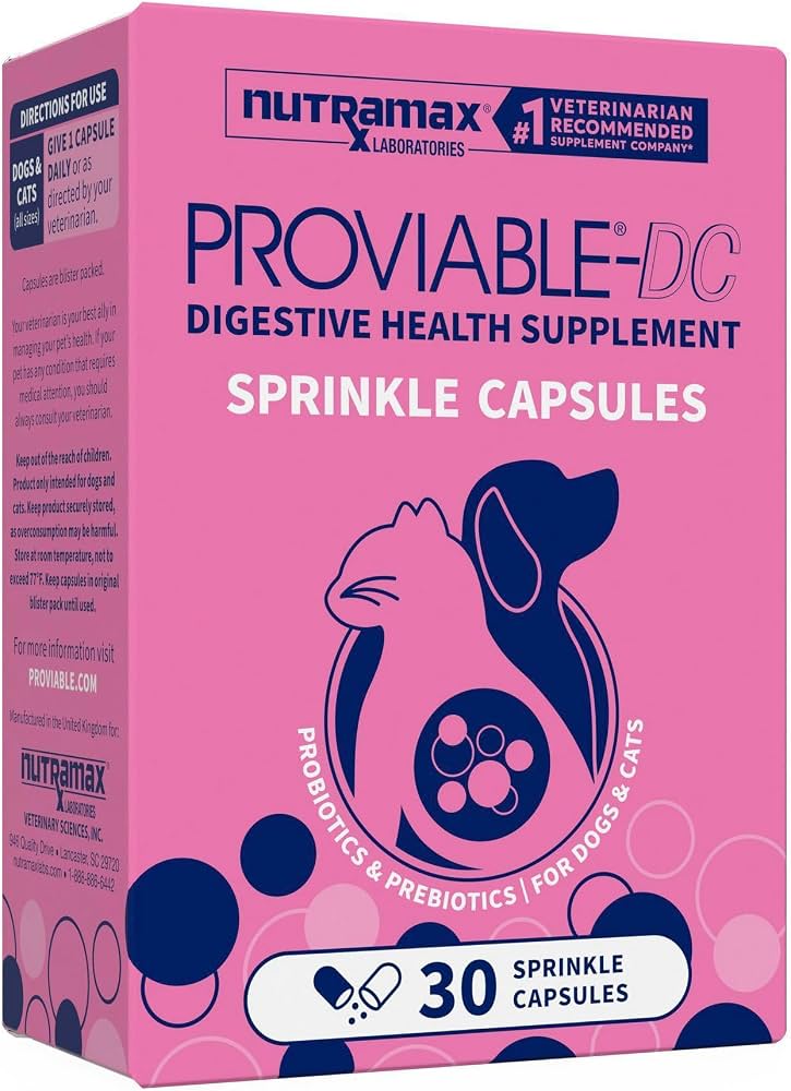 Nutramax Proviable-DC Pre/Pro-Biotics for Dogs and Cats Sprinkle Capsules