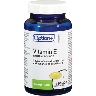 Option+ Vitamin E Natural Source 120 Softgels